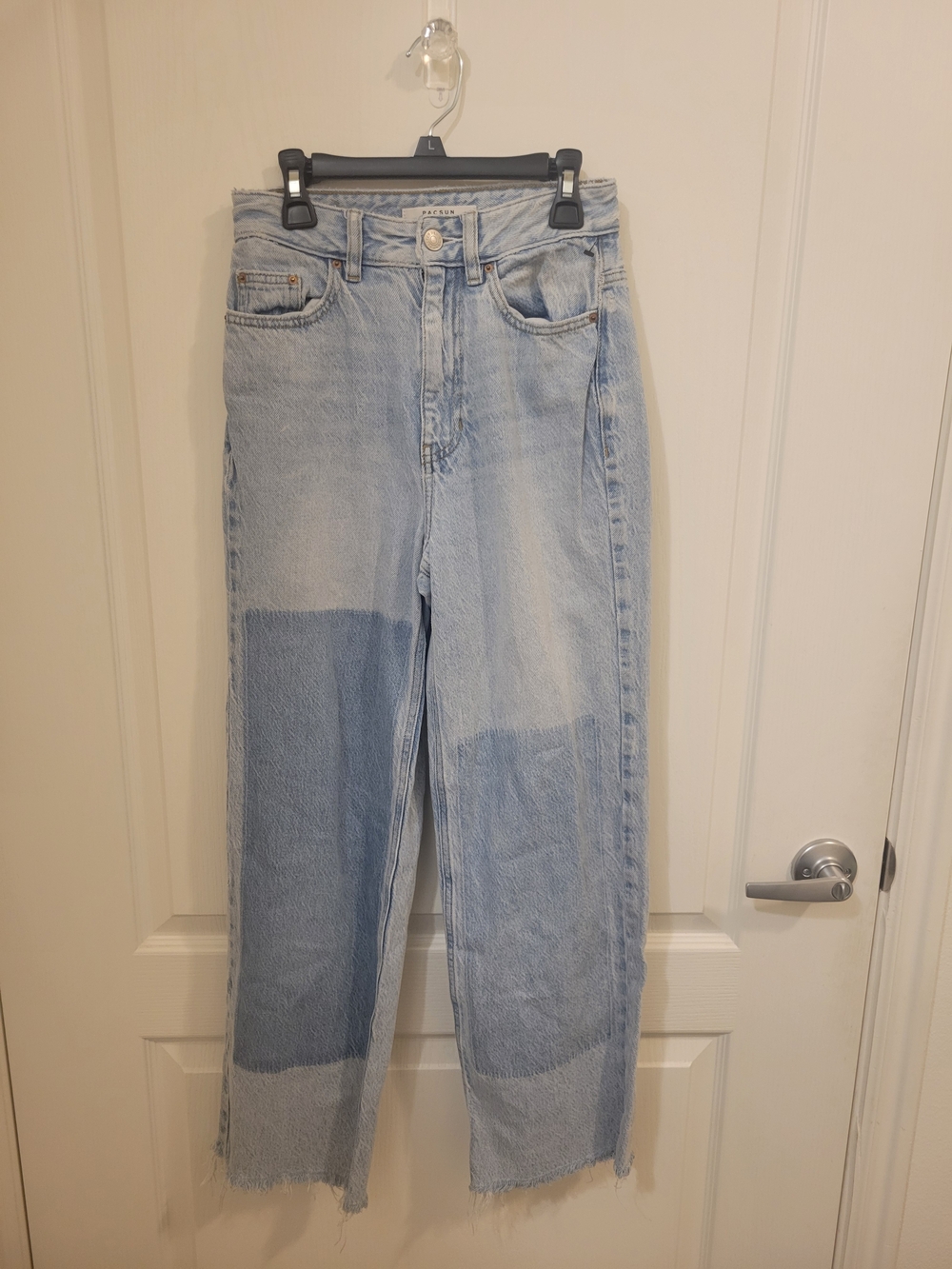 PacSun Light Blue Patchwork Straight Leg Jeans